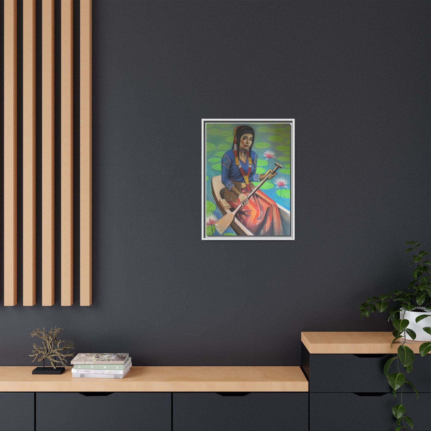 A T'boli Maiden in a Boat (2018)- Framed Canvas Print