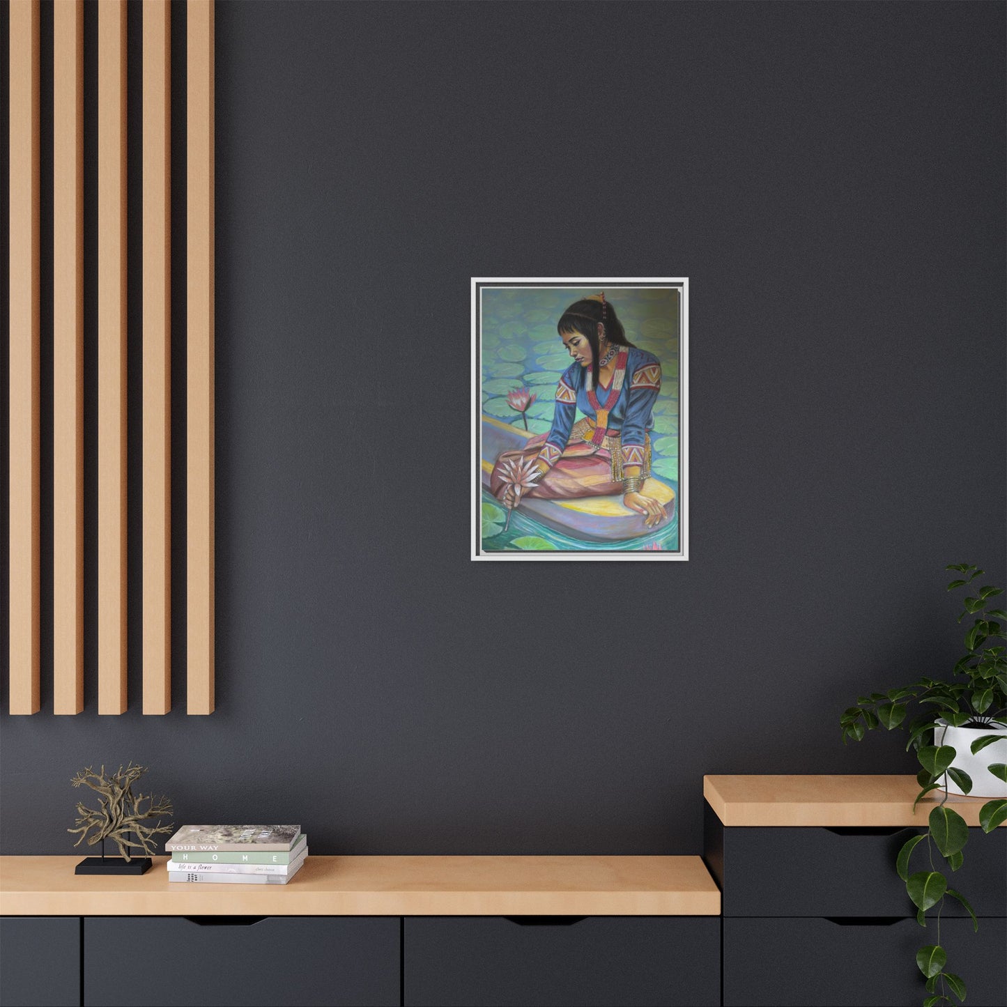 A T'boli Maiden in a Boat (2018)- Framed Canvas Print