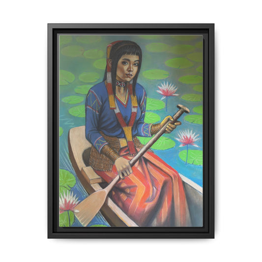 A T'boli Maiden in a Boat (2018)- Framed Canvas Print