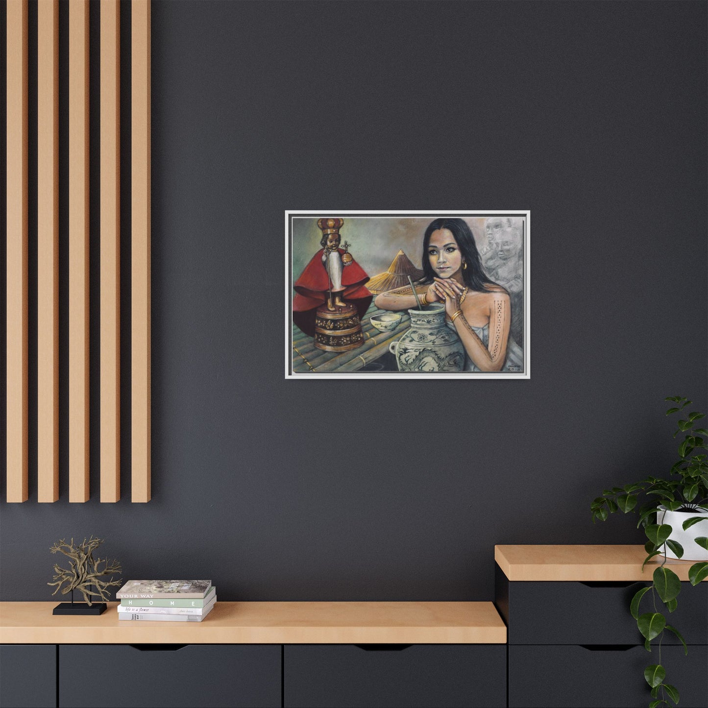Sto. Niño and a Sugbuana - Framed Canvas Print