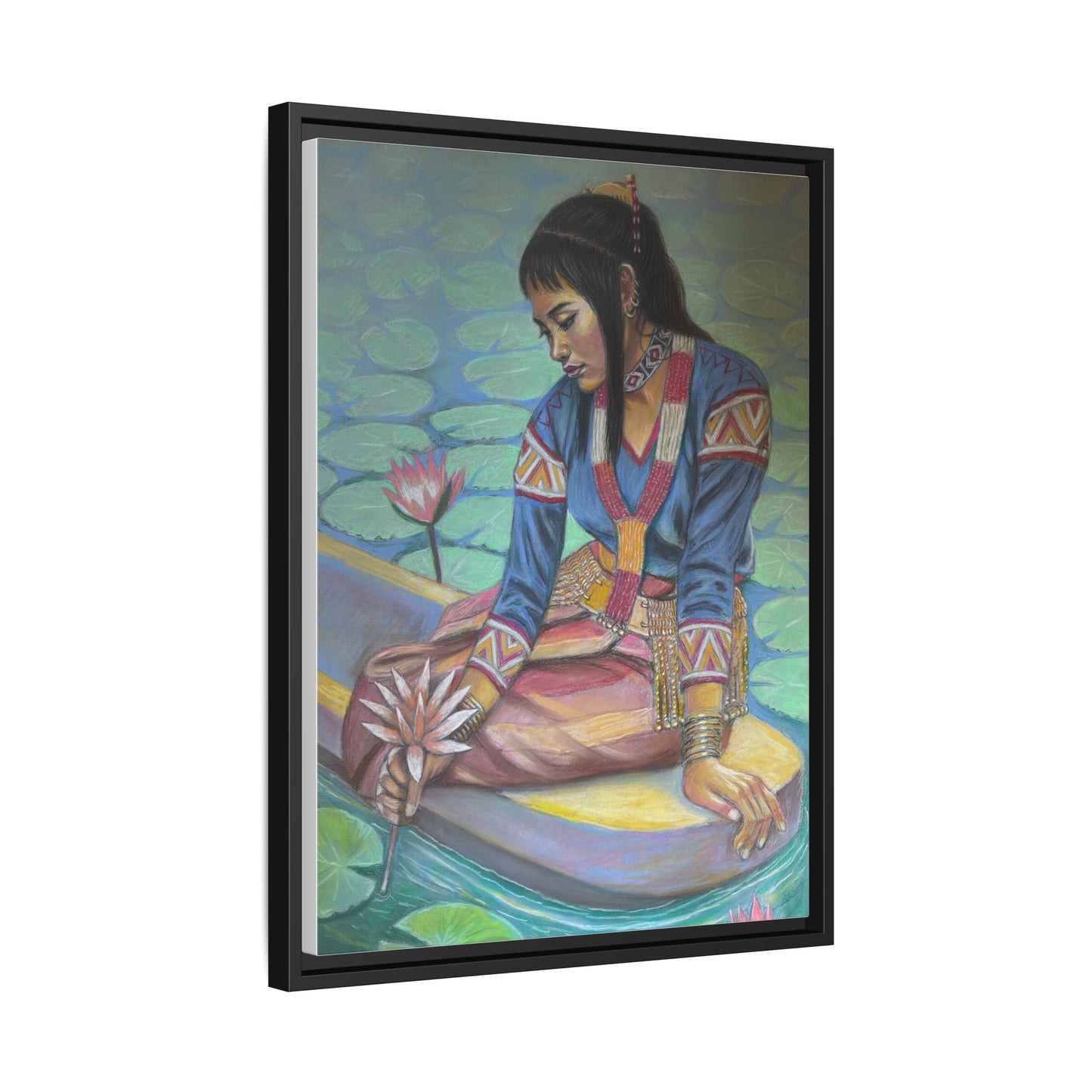 A T'boli Maiden in a Boat (2018)- Framed Canvas Print