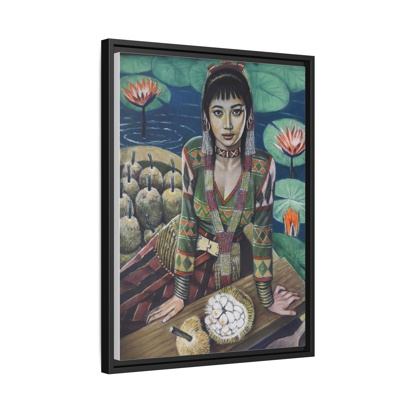 T’boli Girl with Marang (2020) - Framed Canvas Print
