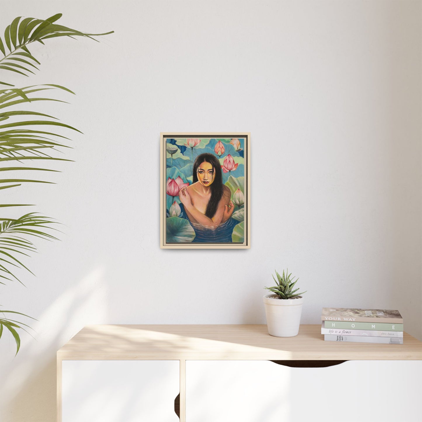 Lotus in Bloom (2024) - Framed Canvas Print