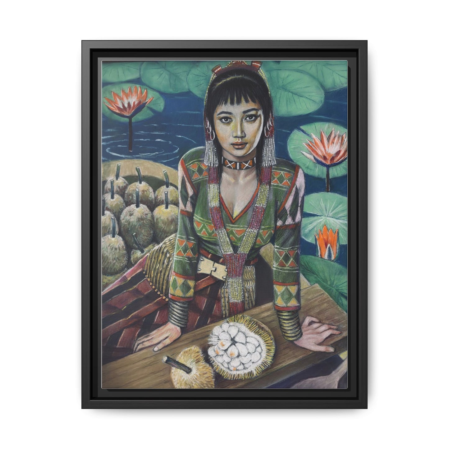 T’boli Girl with Marang (2020) - Framed Canvas Print