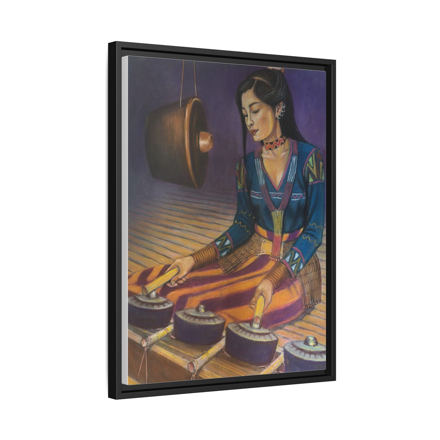 A T'boli Musician (2018) - Framed Canvas Print