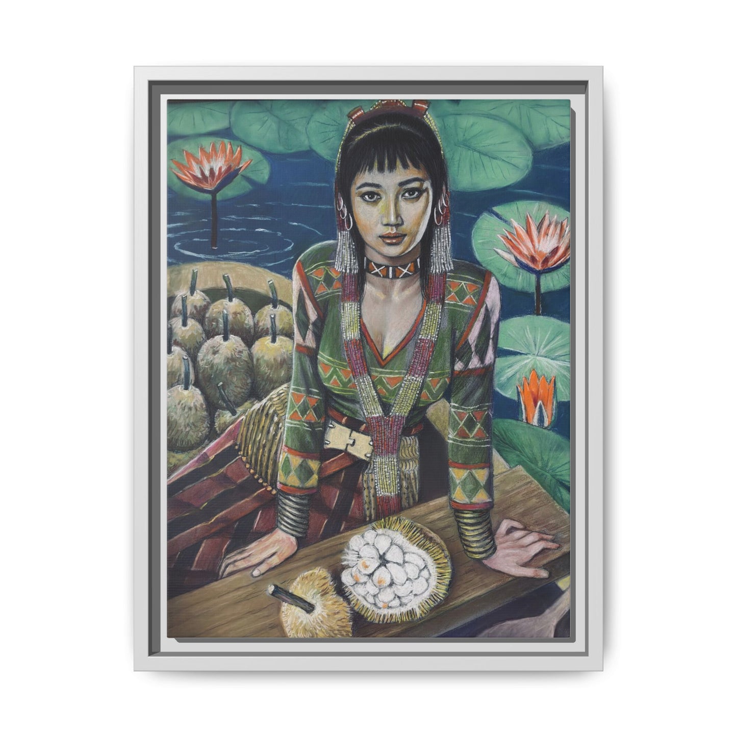 T’boli Girl with Marang (2020) - Framed Canvas Print