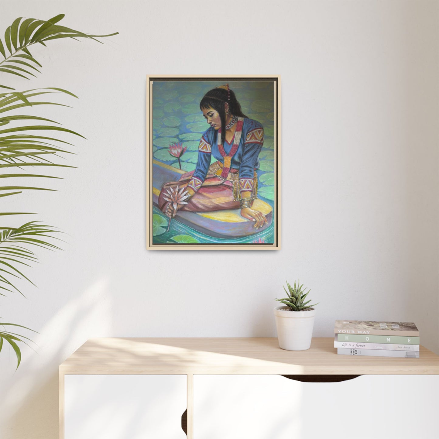 A T'boli Maiden in a Boat (2018)- Framed Canvas Print