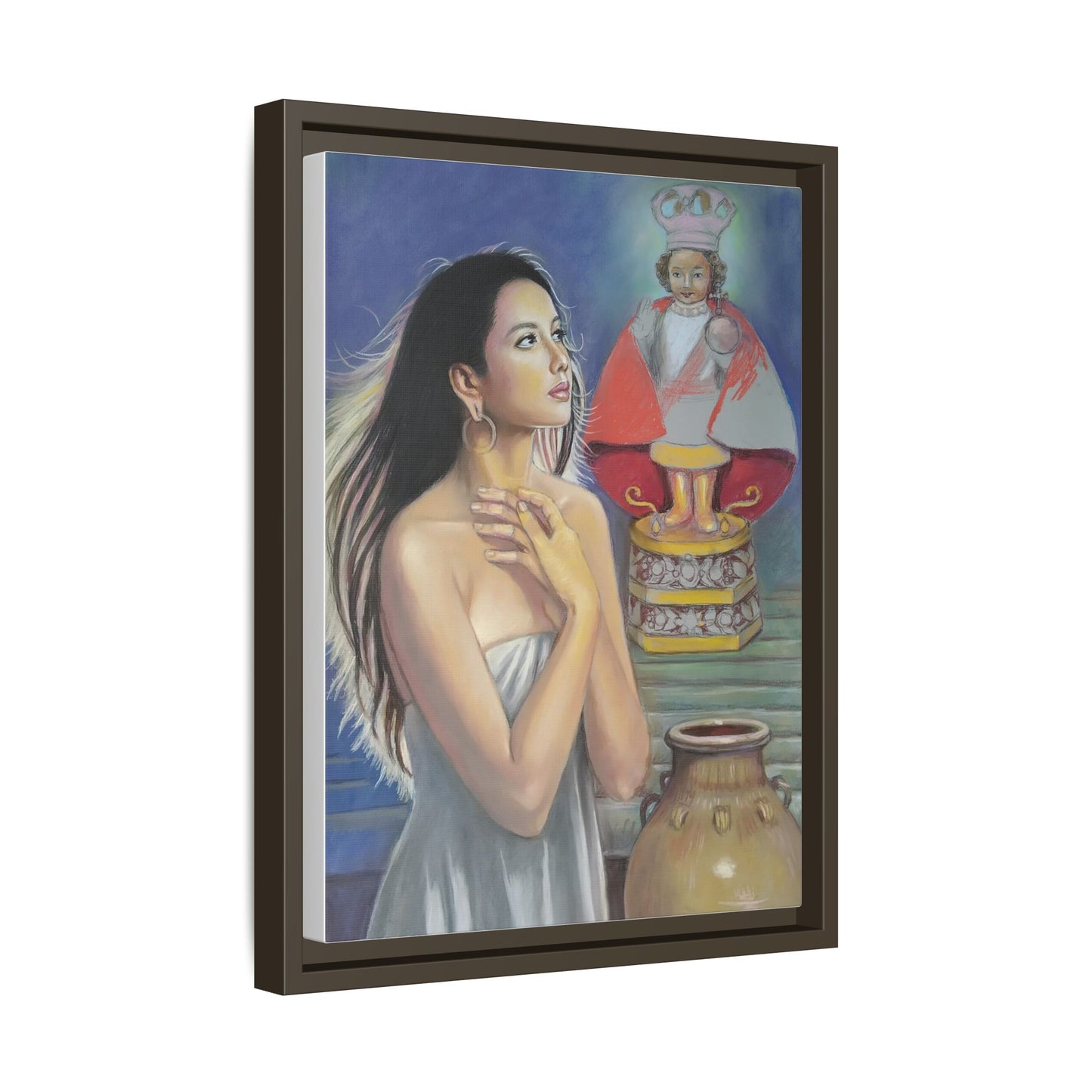 Sto. Niño and Queen Juana - Framed Canvas Print