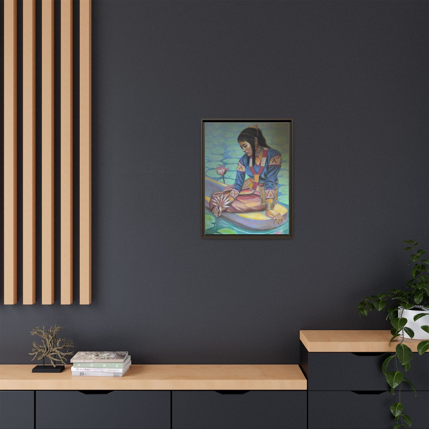 A T'boli Maiden in a Boat (2018)- Framed Canvas Print