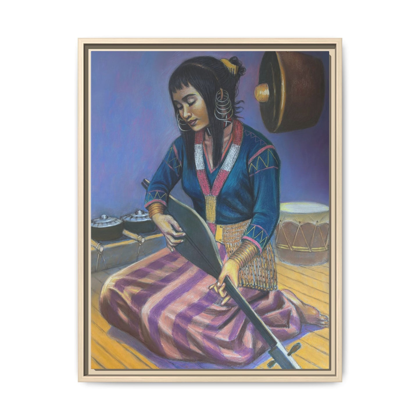 A T'boli Maiden in a Boat (2018)- Framed Canvas Print
