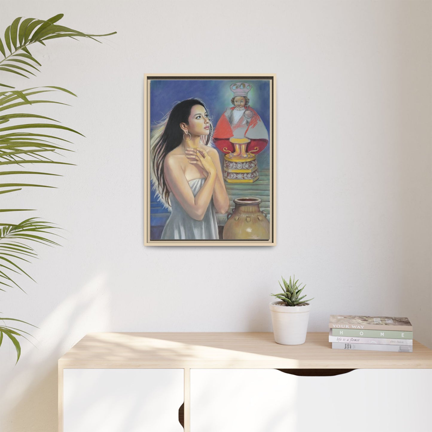 Sto. Niño and Queen Juana - Framed Canvas Print