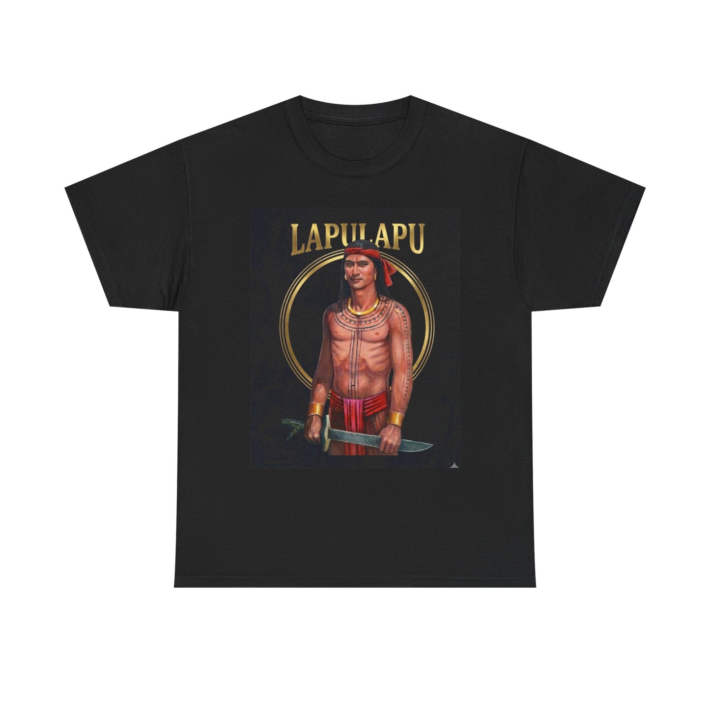 Lapulapu Warrior Black T-Shirt, Filipino Hero Graphic Tee