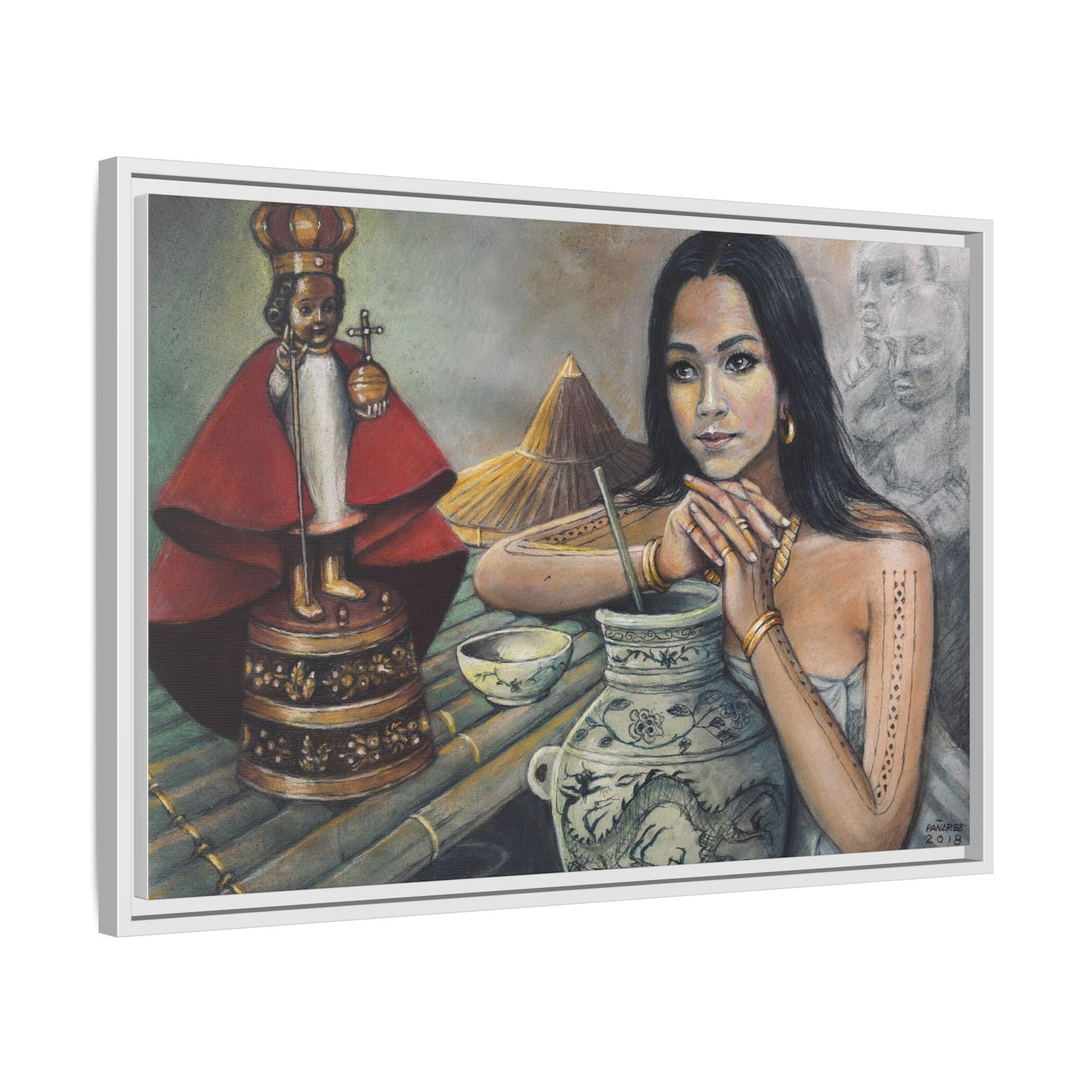 Sto. Niño and a Sugbuana - Framed Canvas Print