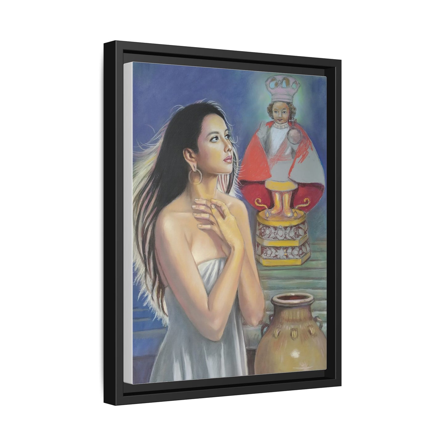 Sto. Niño and Queen Juana - Framed Canvas Print