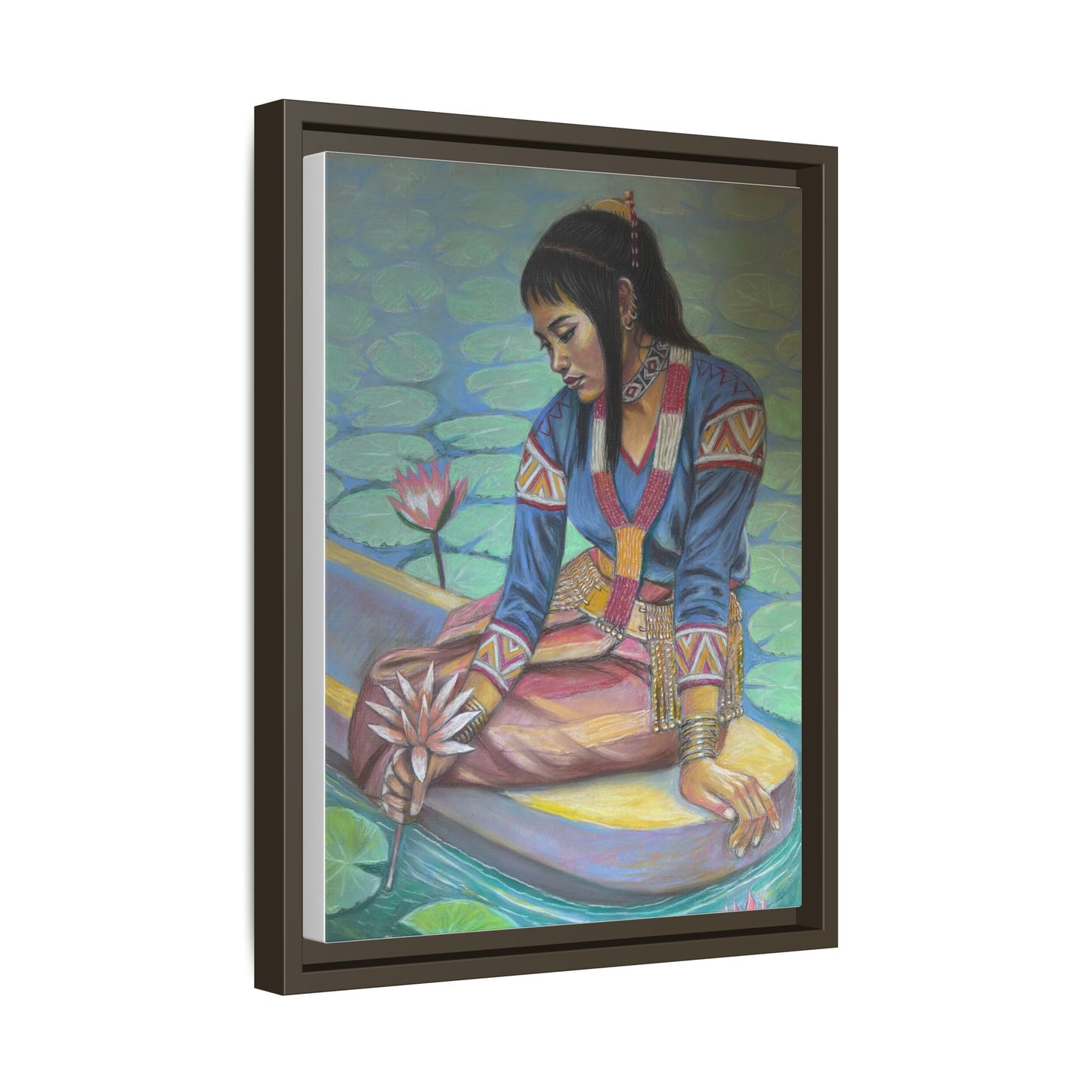 A T'boli Maiden in a Boat (2018)- Framed Canvas Print