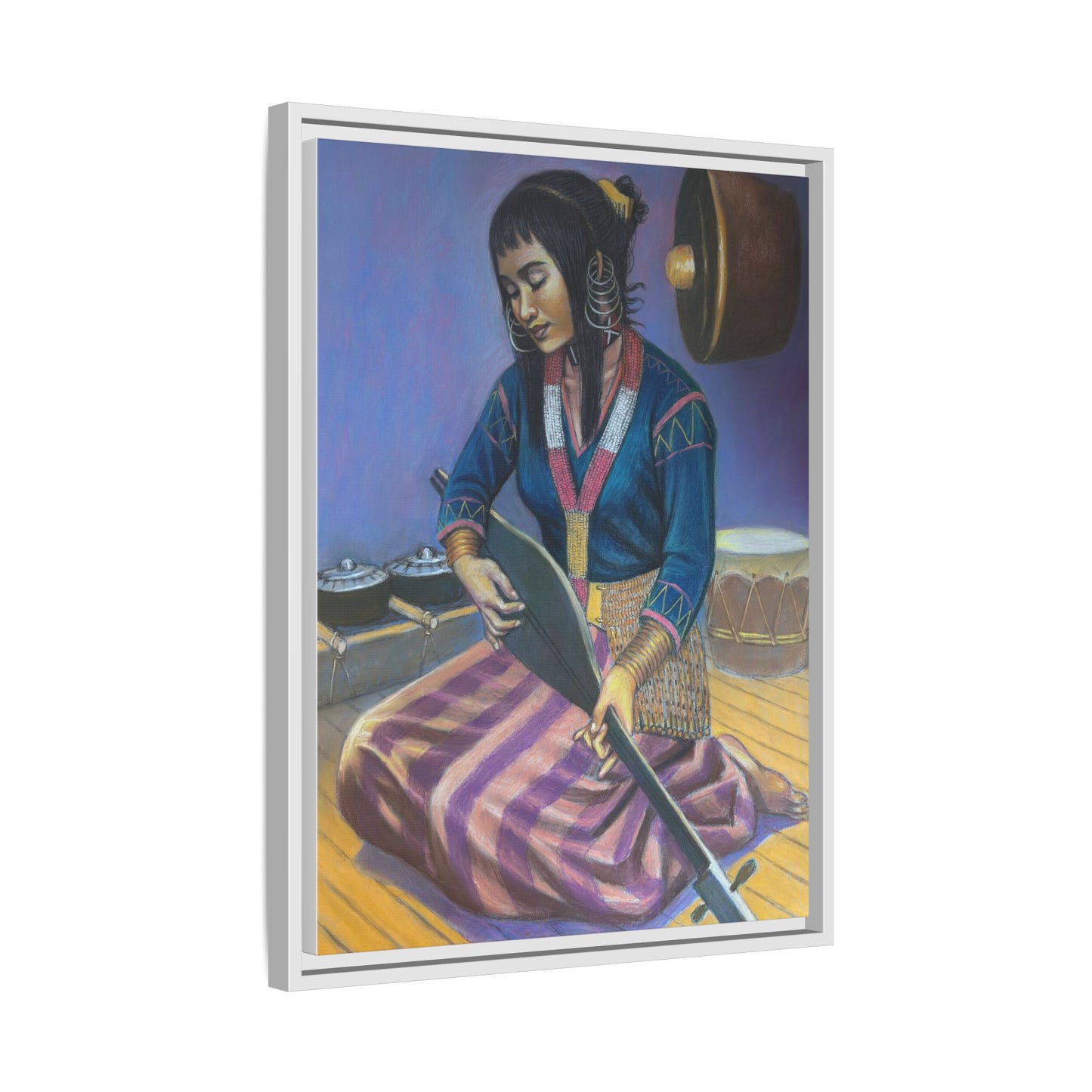 A T'boli Maiden in a Boat (2018)- Framed Canvas Print