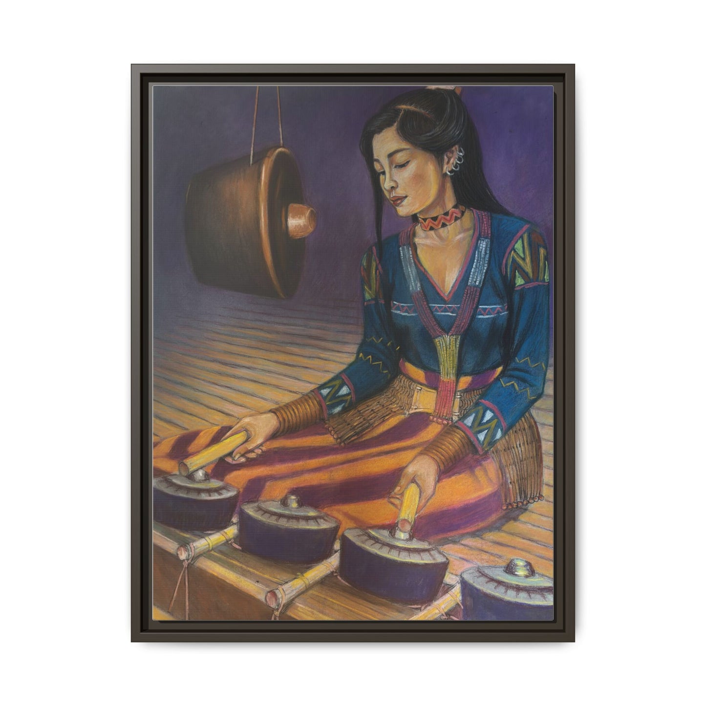 A T'boli Musician (2018) - Framed Canvas Print