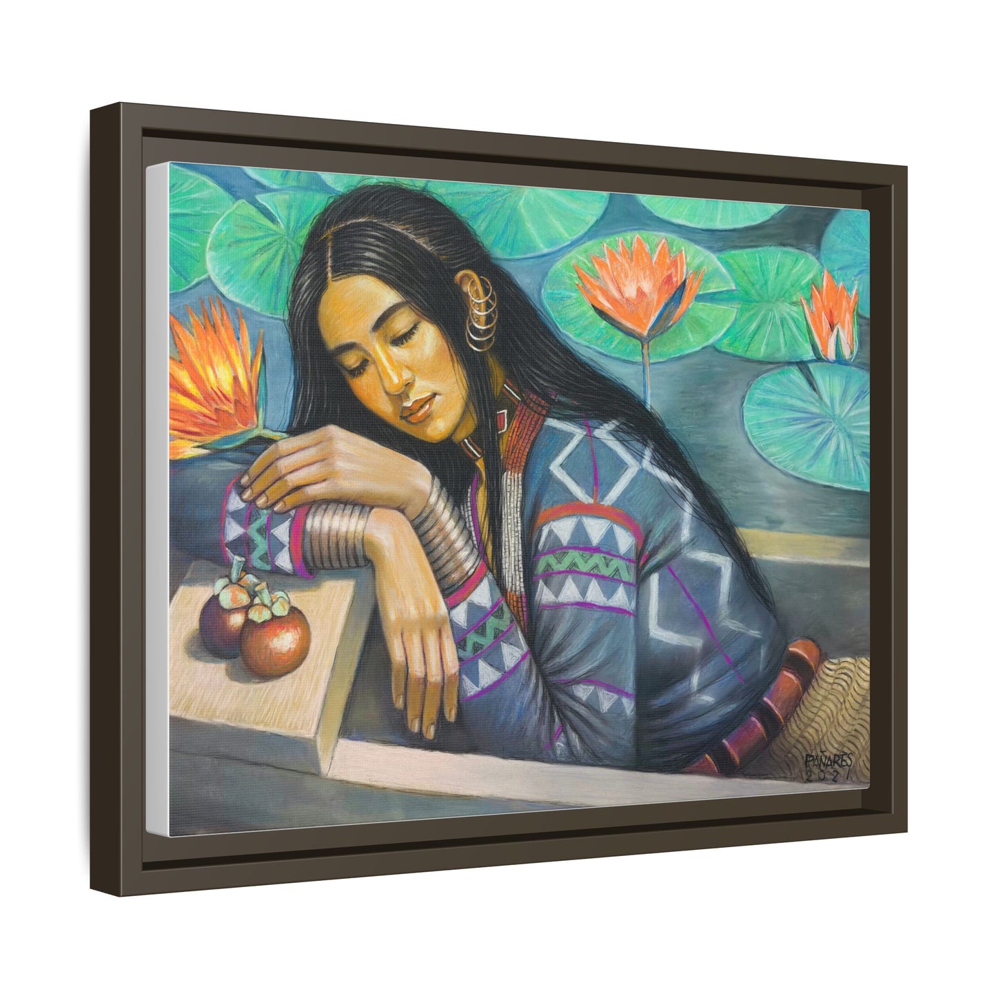 T'boli Girl by the Lake (2021)- Framed Canvas Print