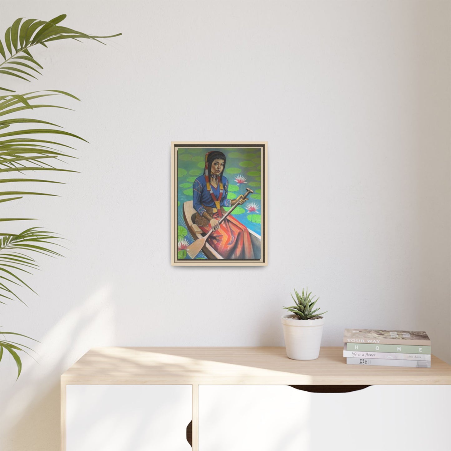 A T'boli Maiden in a Boat (2018)- Framed Canvas Print