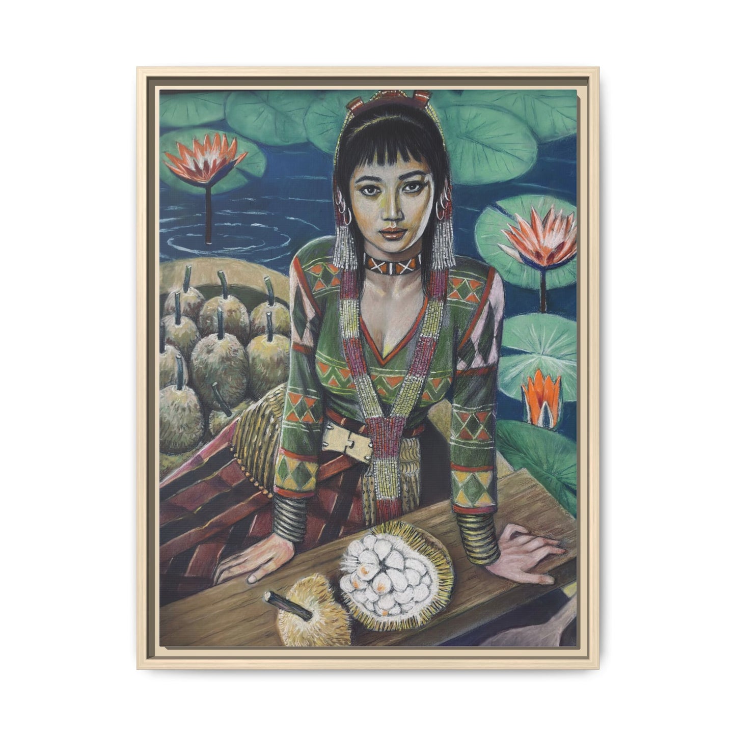 T’boli Girl with Marang (2020) - Framed Canvas Print
