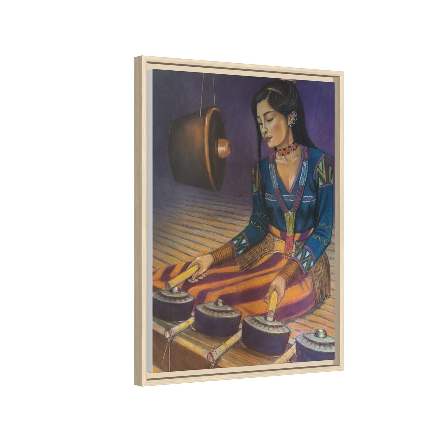 A T'boli Musician (2018) - Framed Canvas Print