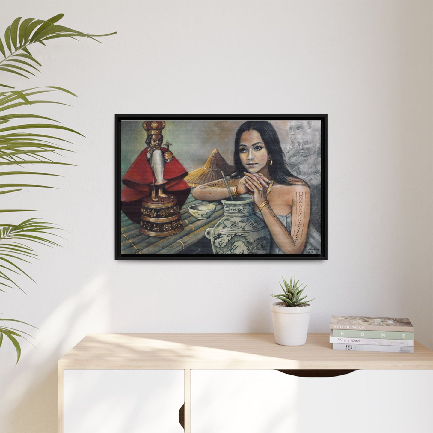 Sto. Niño and a Sugbuana - Framed Canvas Print