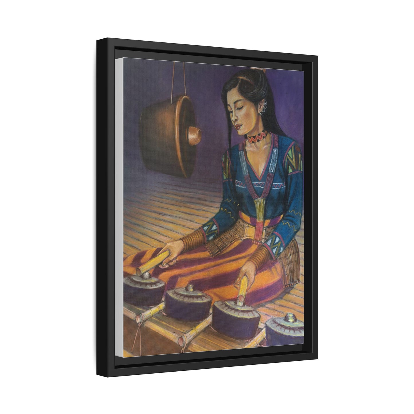 A T'boli Musician (2018) - Framed Canvas Print