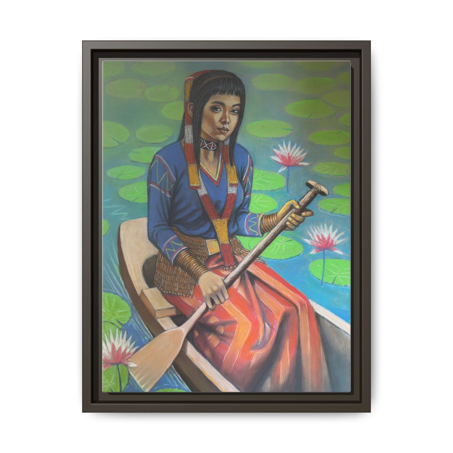 A T'boli Maiden in a Boat (2018)- Framed Canvas Print