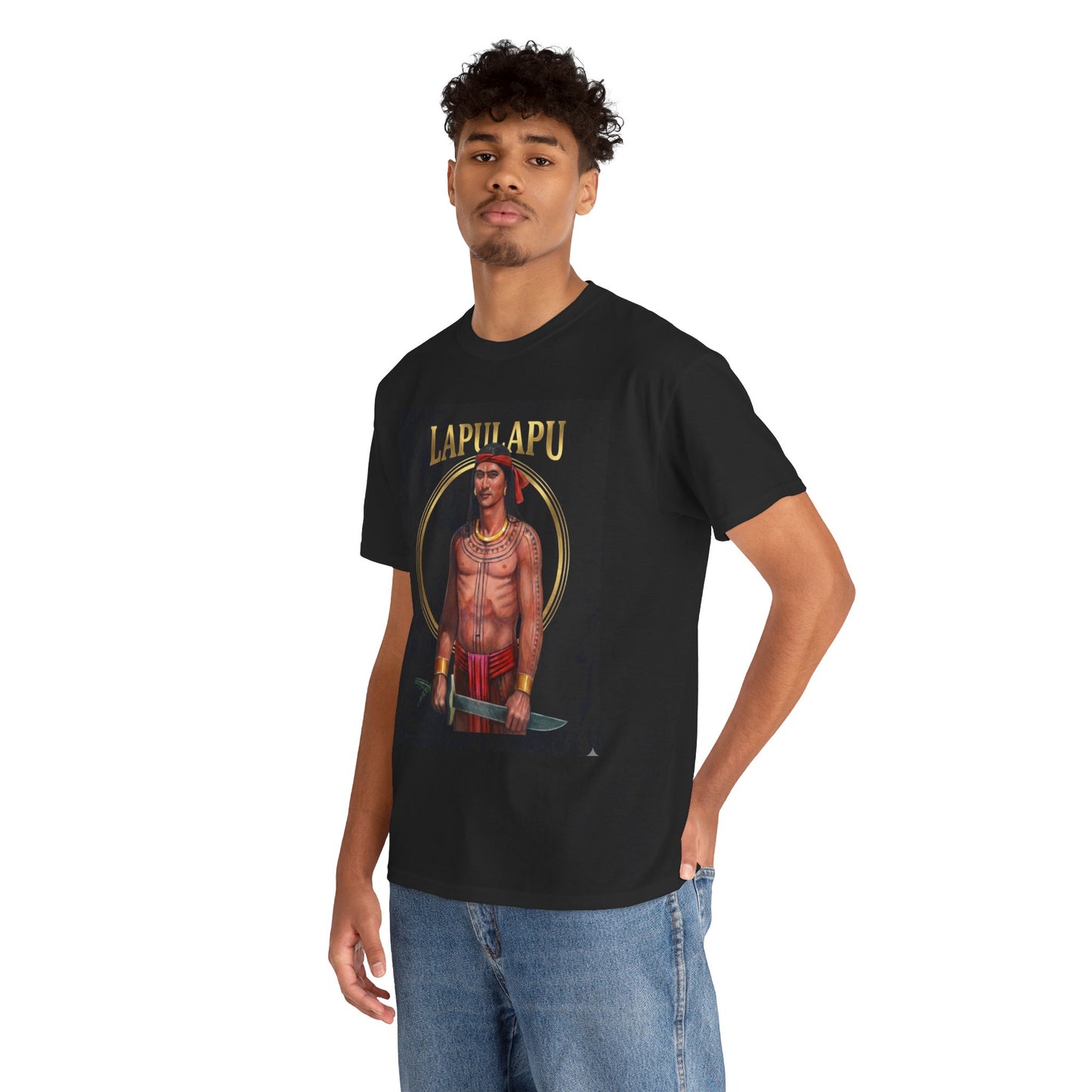 Lapulapu Warrior Black T-Shirt, Filipino Hero Graphic Tee