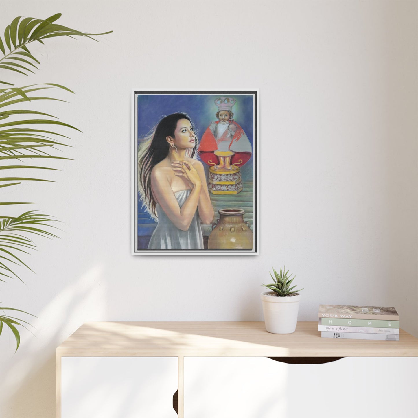 Sto. Niño and Queen Juana - Framed Canvas Print