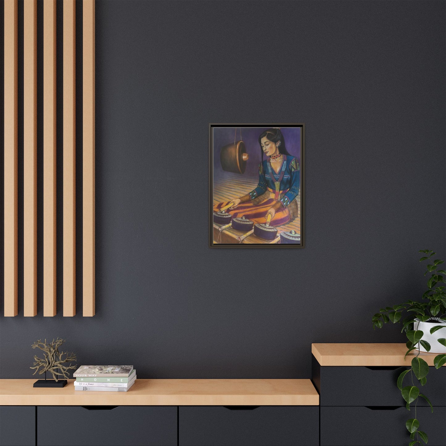 A T'boli Musician (2018) - Framed Canvas Print