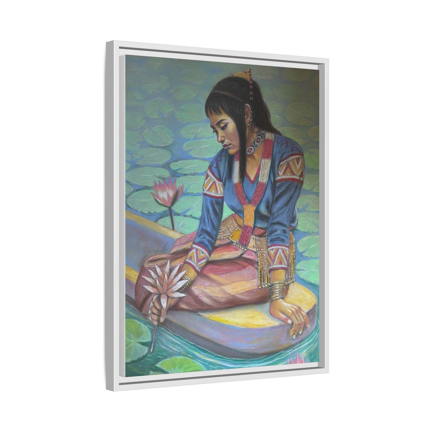 A T'boli Maiden in a Boat (2018)- Framed Canvas Print