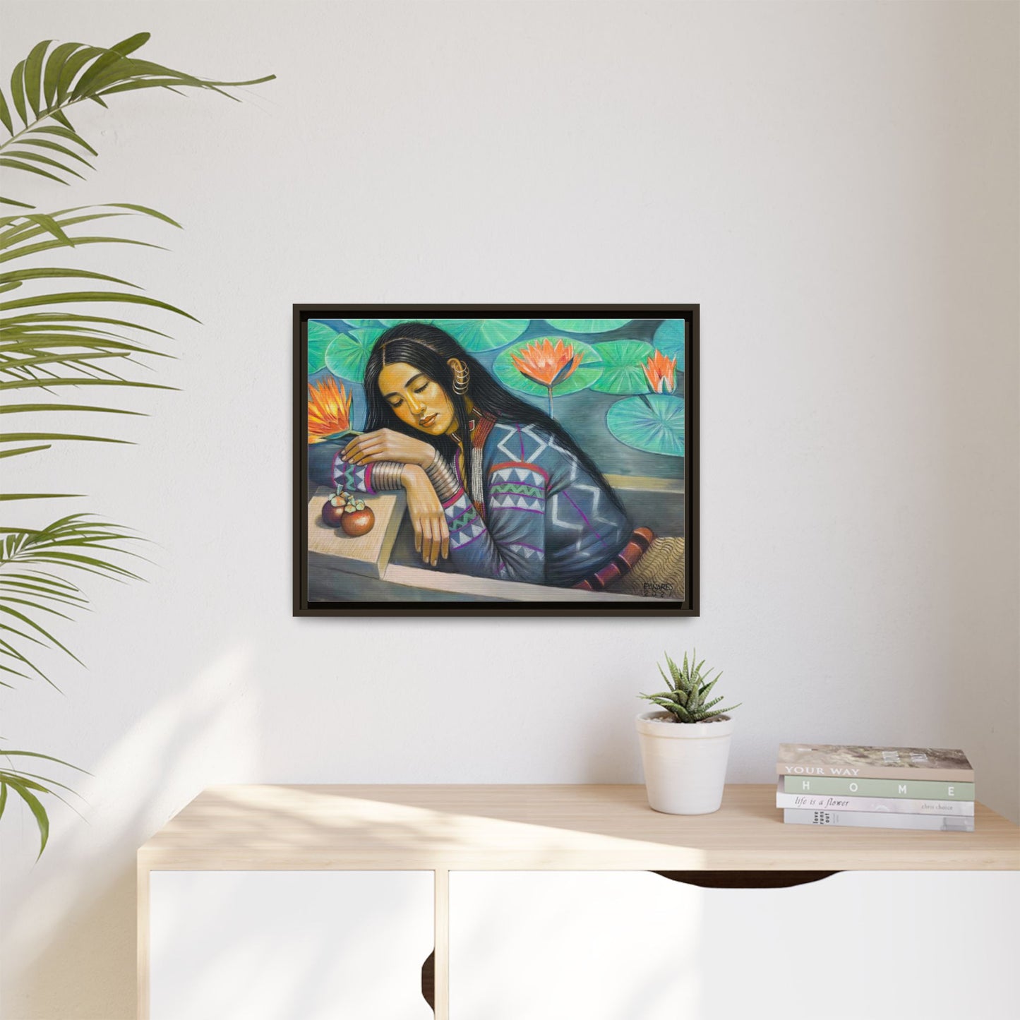 T'boli Girl by the Lake (2021)- Framed Canvas Print