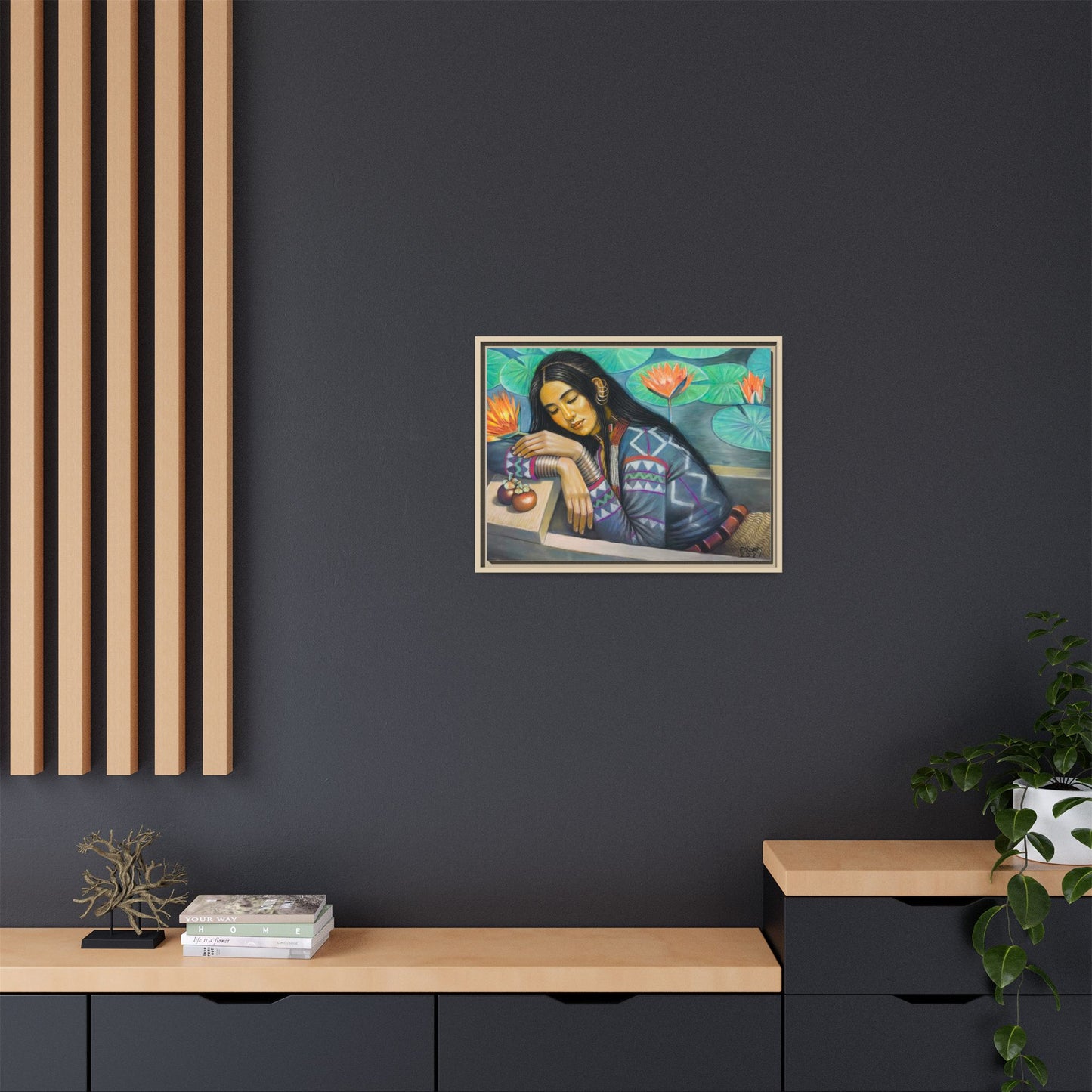 T'boli Girl by the Lake (2021)- Framed Canvas Print
