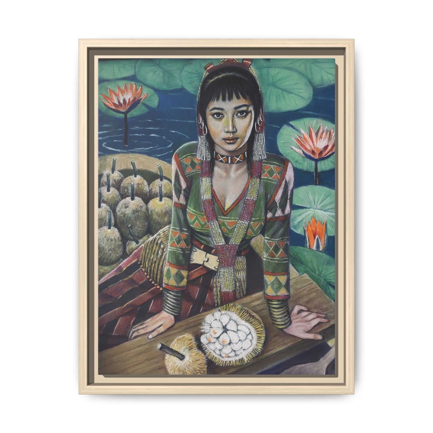 T’boli Girl with Marang (2020) - Framed Canvas Print