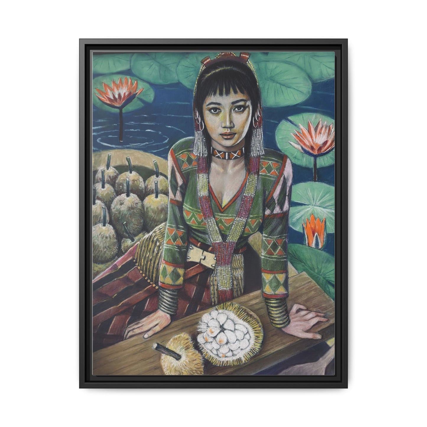 T’boli Girl with Marang (2020) - Framed Canvas Print