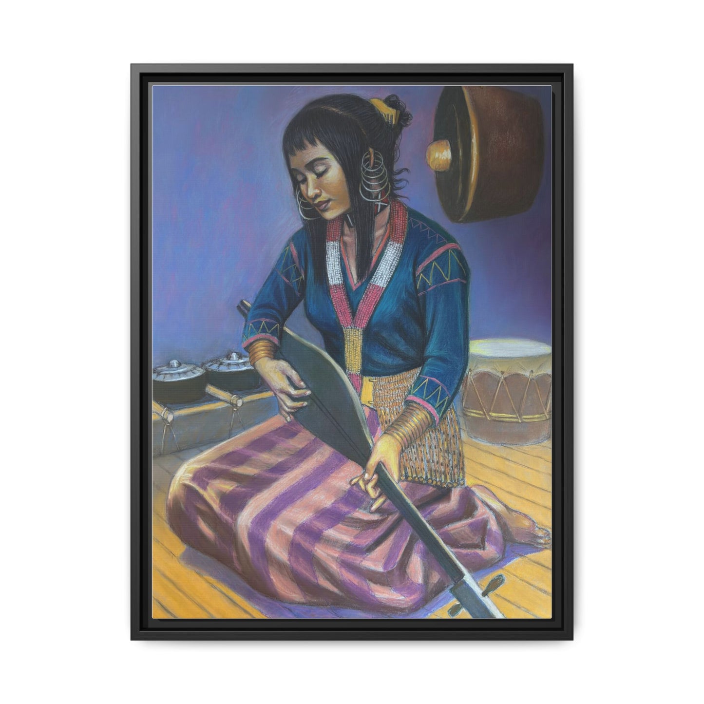 A T'boli Maiden in a Boat (2018)- Framed Canvas Print