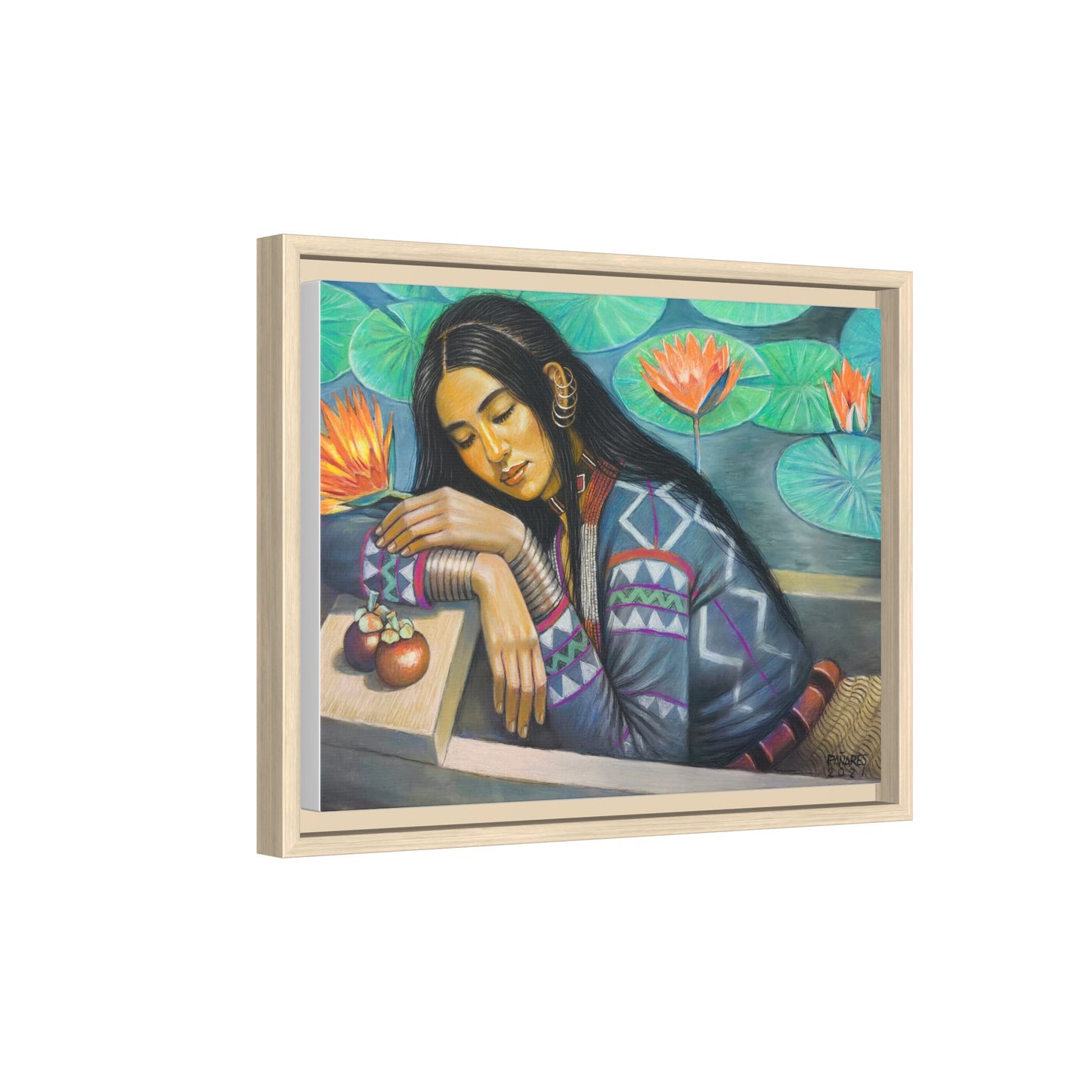 T'boli Girl by the Lake (2021)- Framed Canvas Print