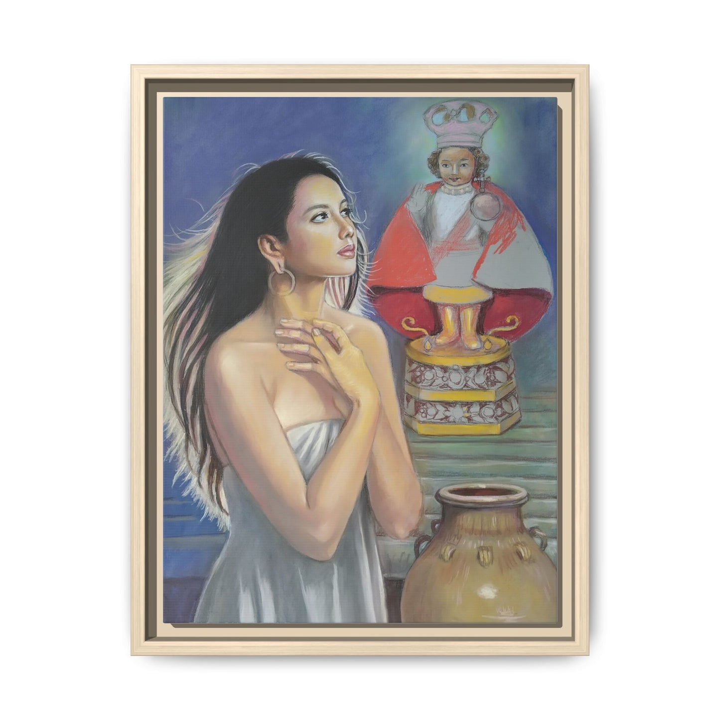 Sto. Niño and Queen Juana - Framed Canvas Print