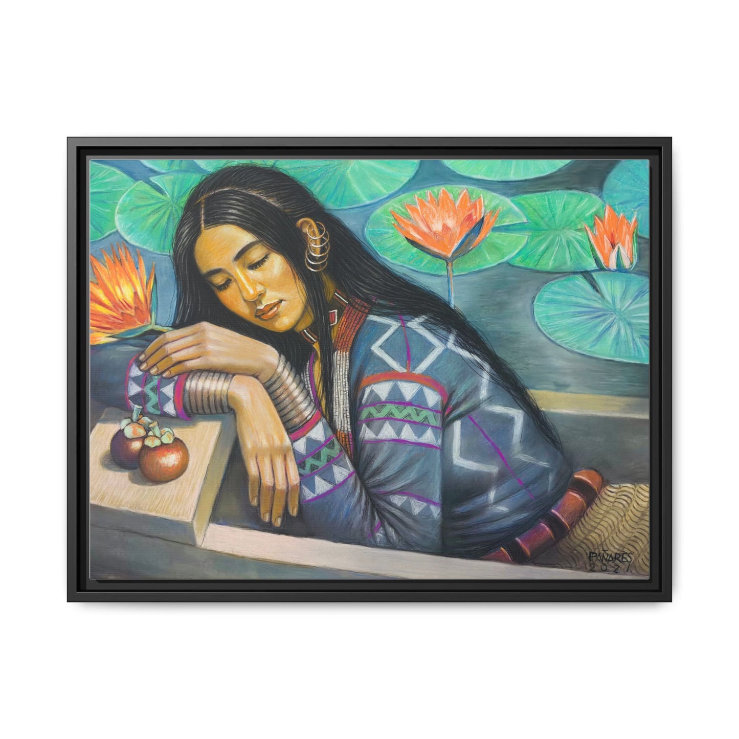 T'boli Girl by the Lake (2021)- Framed Canvas Print