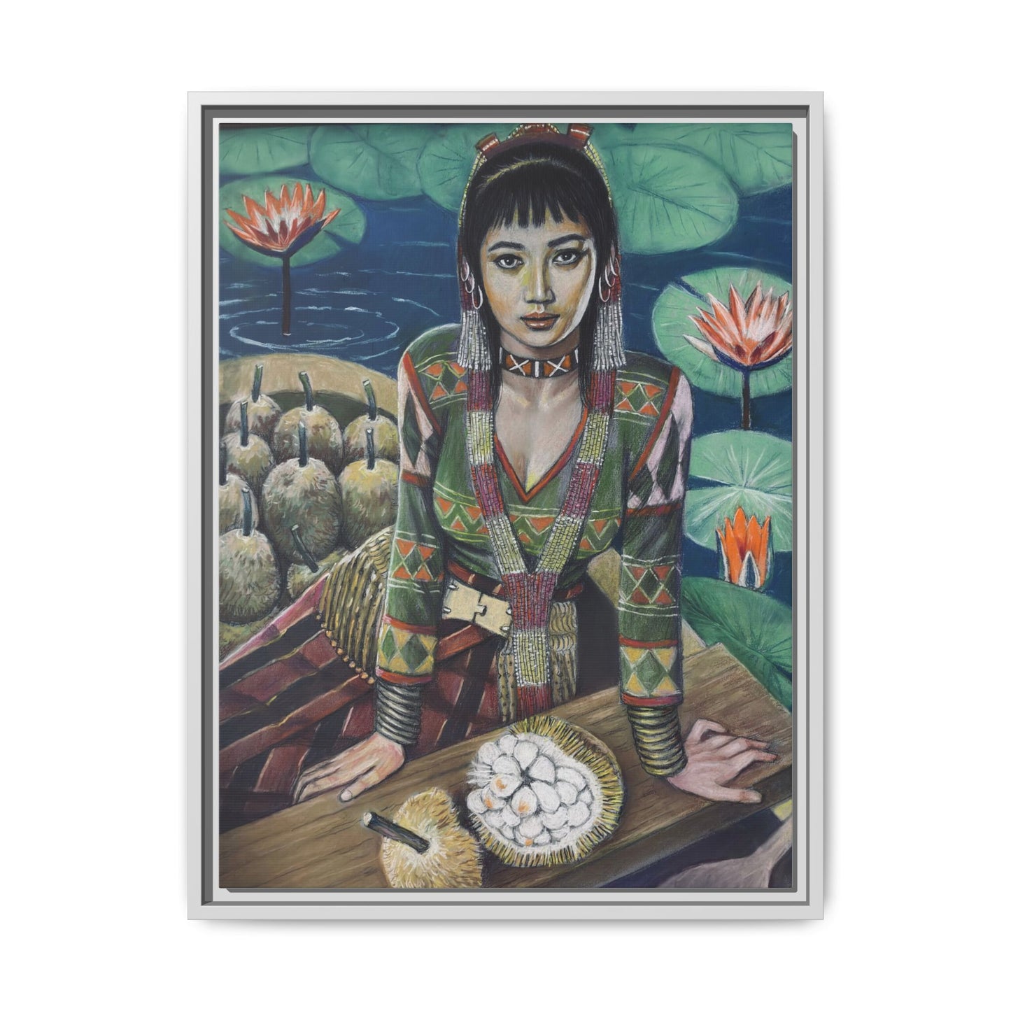 T’boli Girl with Marang (2020) - Framed Canvas Print