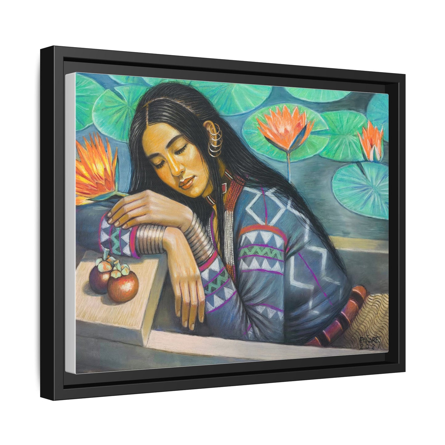 T'boli Girl by the Lake (2021)- Framed Canvas Print
