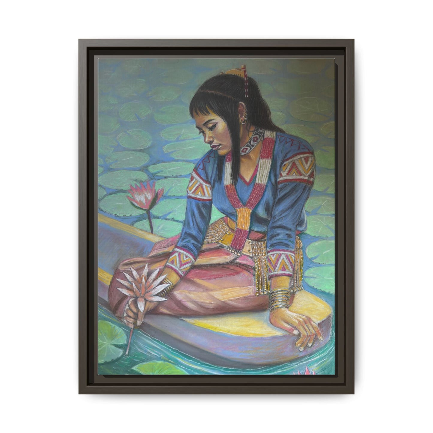 A T'boli Maiden in a Boat (2018)- Framed Canvas Print
