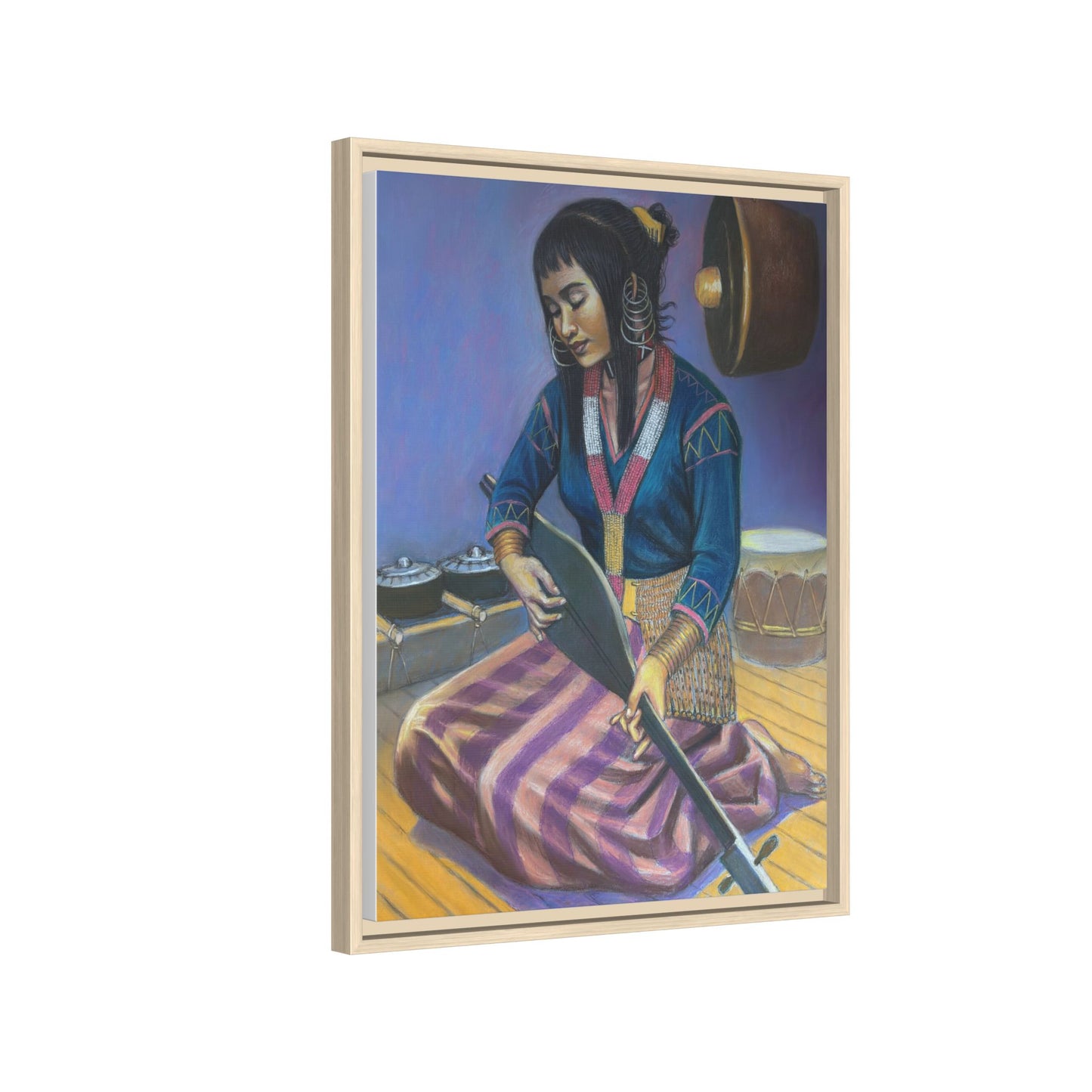 A T'boli Maiden in a Boat (2018)- Framed Canvas Print
