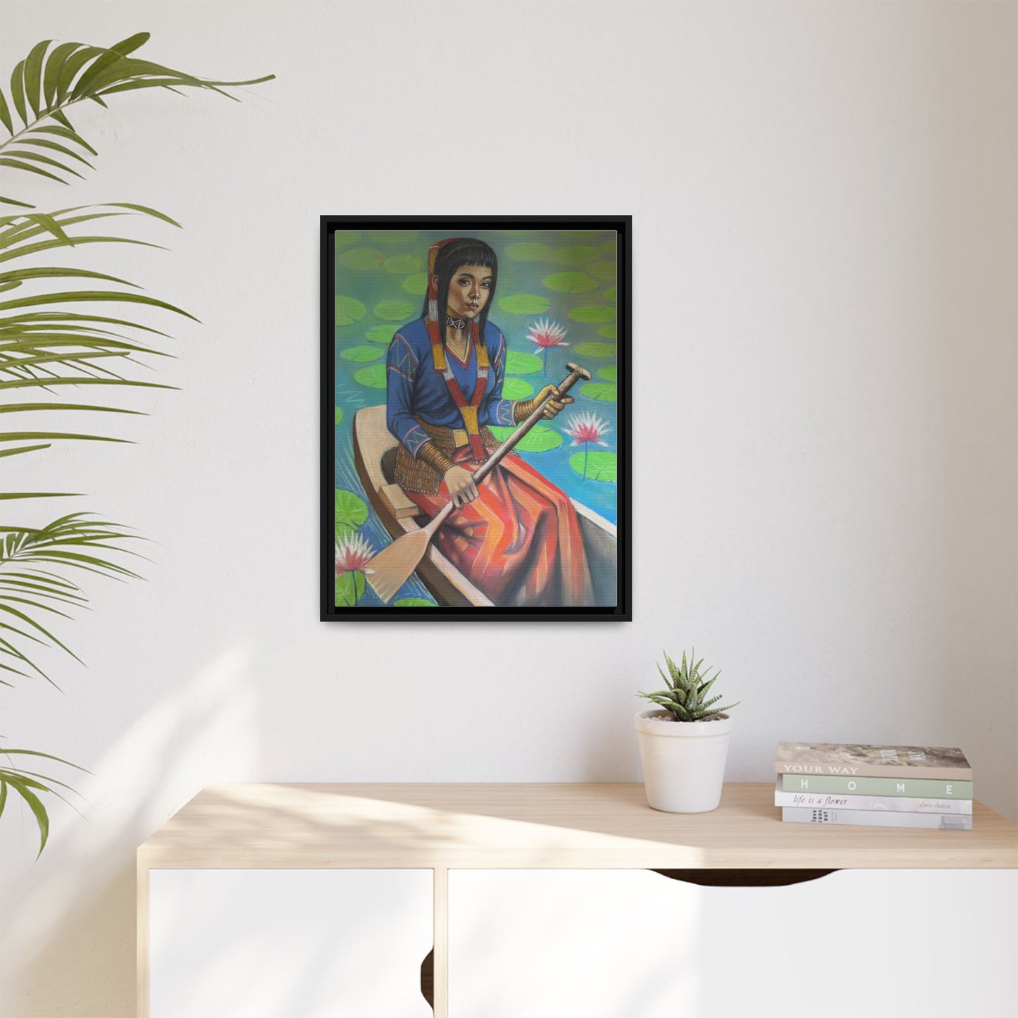 A T'boli Maiden in a Boat (2018)- Framed Canvas Print