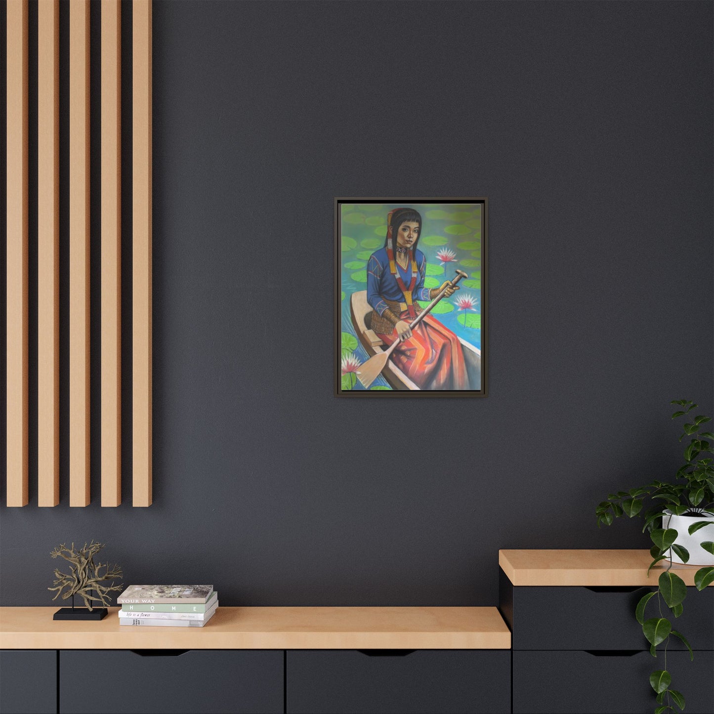 A T'boli Maiden in a Boat (2018)- Framed Canvas Print