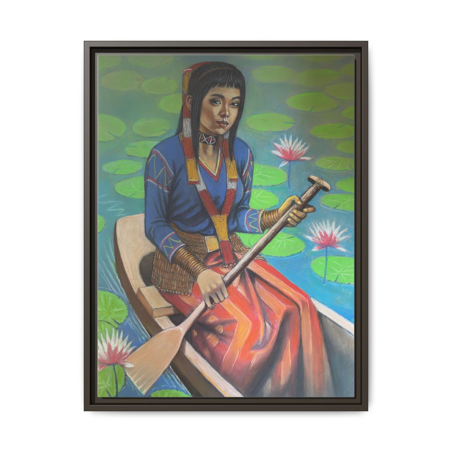 A T'boli Maiden in a Boat (2018)- Framed Canvas Print