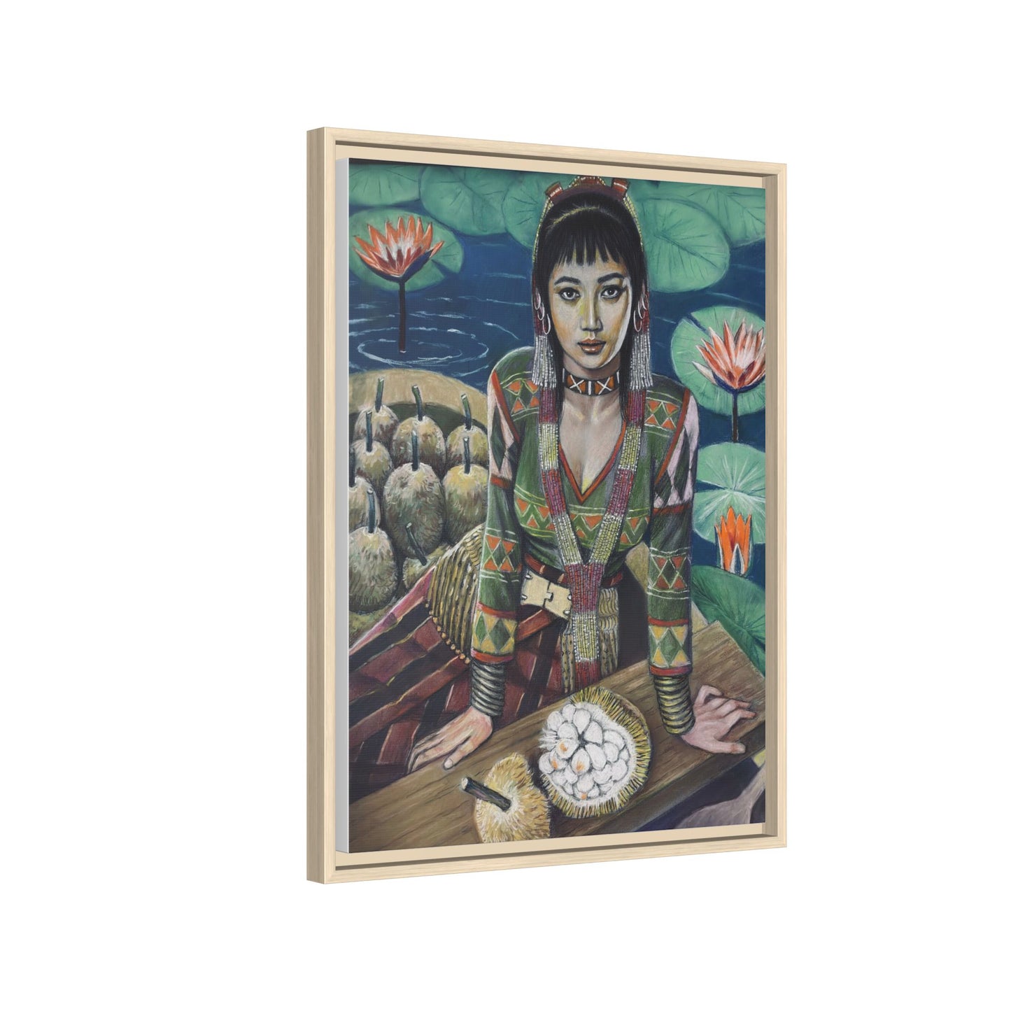 T’boli Girl with Marang (2020) - Framed Canvas Print