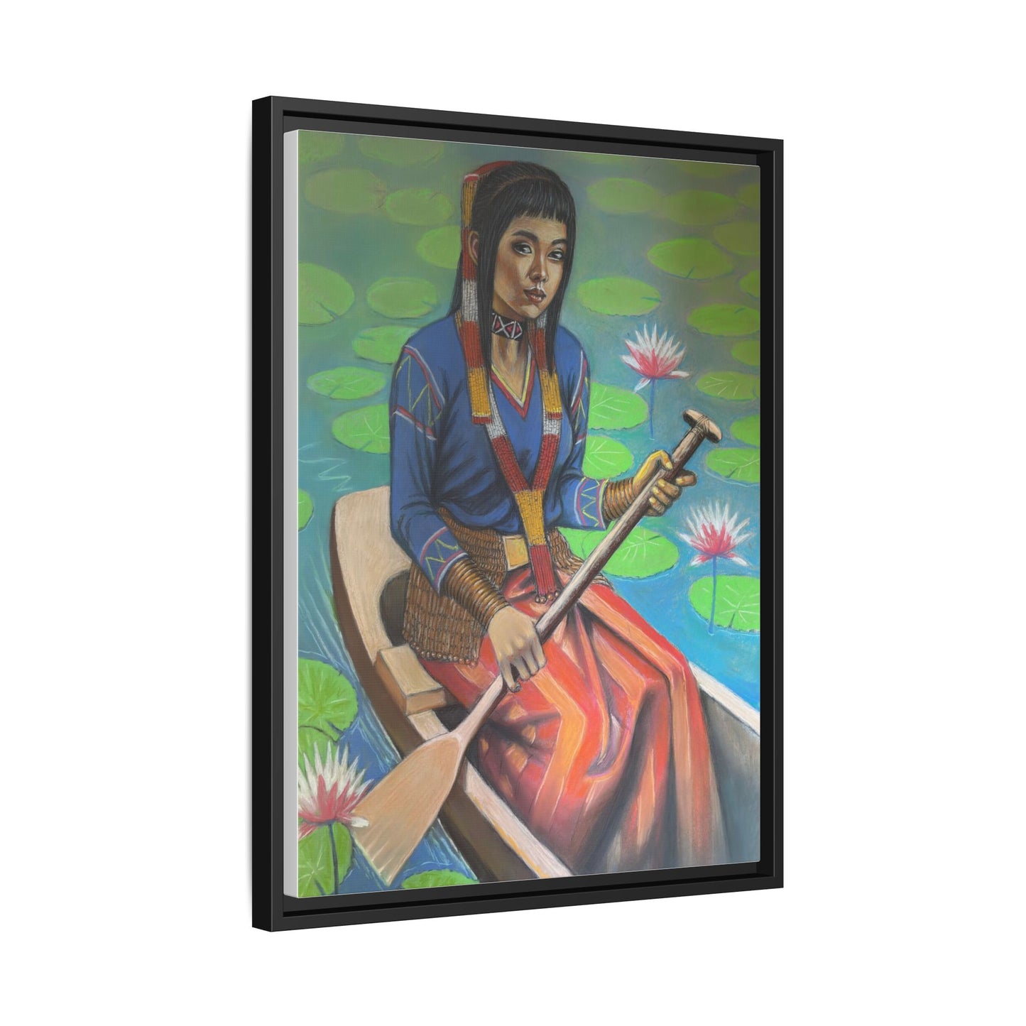 A T'boli Maiden in a Boat (2018)- Framed Canvas Print