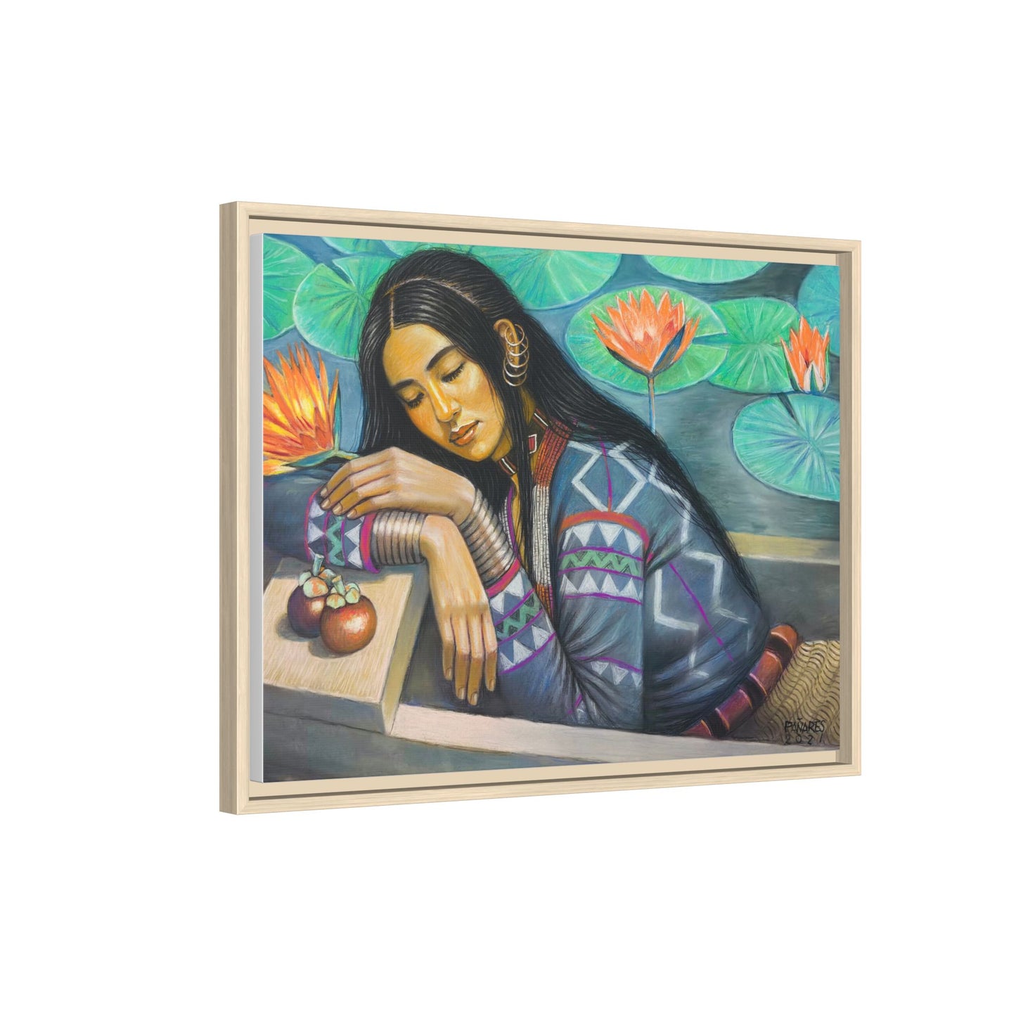 T'boli Girl by the Lake (2021)- Framed Canvas Print